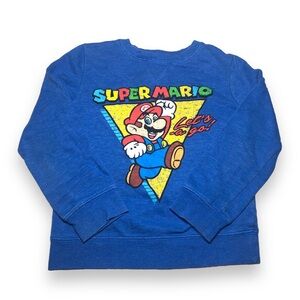 Kids Super Mario Pullover Sweatshirt - Size 7 - Blue - Jumping Beans